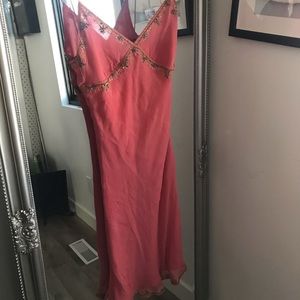 Coral Silk Dress